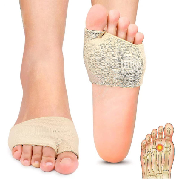 2 par metatarsal dynor, andningsbara mjuka gel framfot dynor metatarsal dynor för att lindra framfotssmärta Mortons neurom