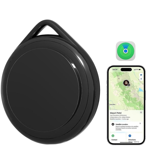 Antiförlustsökare Smart Locator för att hitta borttappade föremål, exakt positionering och antiförlust, hitta dina nycklar/plånböcker eller äldre barn, för iOS Black