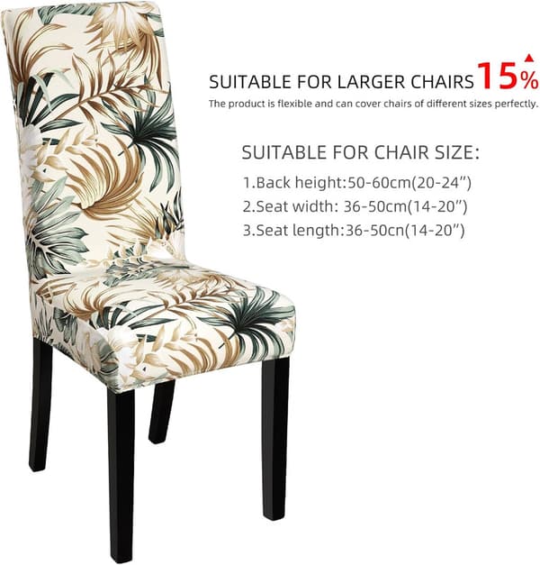 4-pakning julestoltrekk stretch avtagbart vaskbart spisestue blomstermønster Flower Pattern Flower Pattern 4