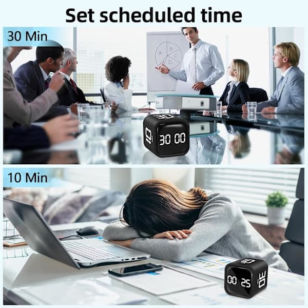 Pomodoro Timer Digital Cube Timer Kjøkkentimer Tidsstyring Brukes På Kontor, Studier, Barn, Matlaging, Trening