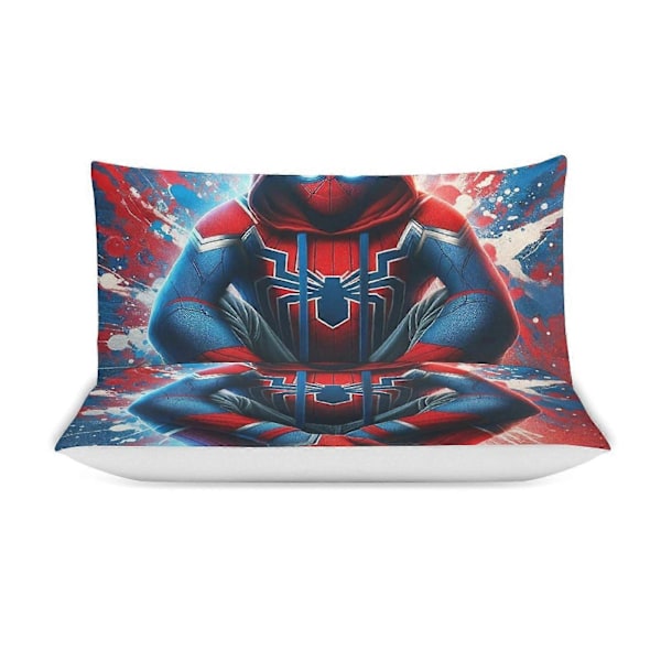 v818 Spider-Man 3-delat Bäddset för Enkelsäng - Inkluderar 1 Enkelt Täcke och 2 Örngott - Färgbeständig Mikrofiber - Spider io818 135x200cm 53x78in