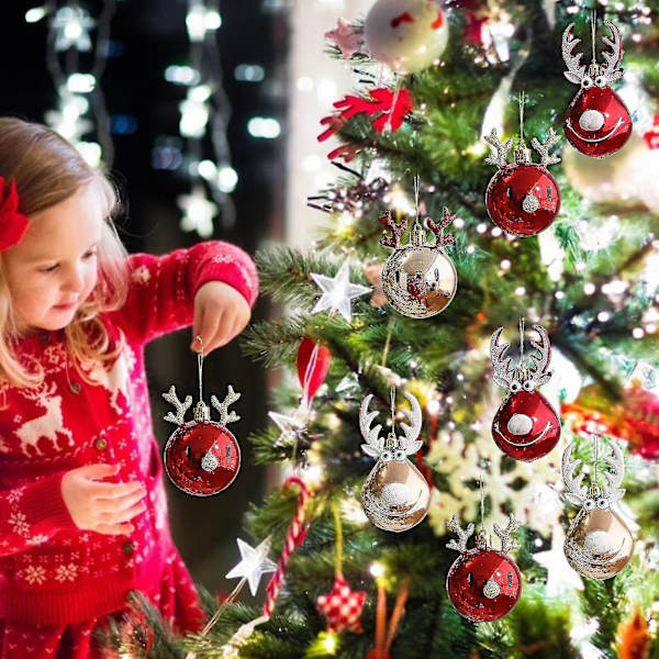 Julgranskula i form av träd, hängande prydnad för jul, fest, hem, trädgård, veranda (2 set) Bd