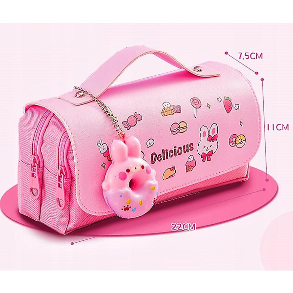 Suuri kapasiteetin kynäkotelo - Kynäpussi, kynäpussi, kynäkotelot aikuisille - Söpö kynäkotelo tytöille - Kawaii kynäkotelo
