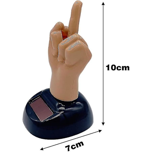Solcellsdriven Skakande Fingerbilprydnad Instrumentbräda Dekoration Solcellsdriven Skakande Mittfingerprydnad Mini Skämt Leksak