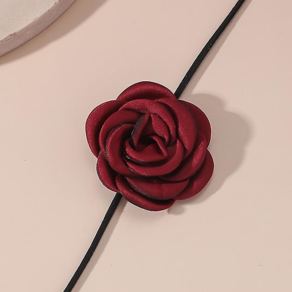 Blomster Halskæde Smykker Klassisk Romantisk Choker Halskæder Eksklusiv Krave Claret