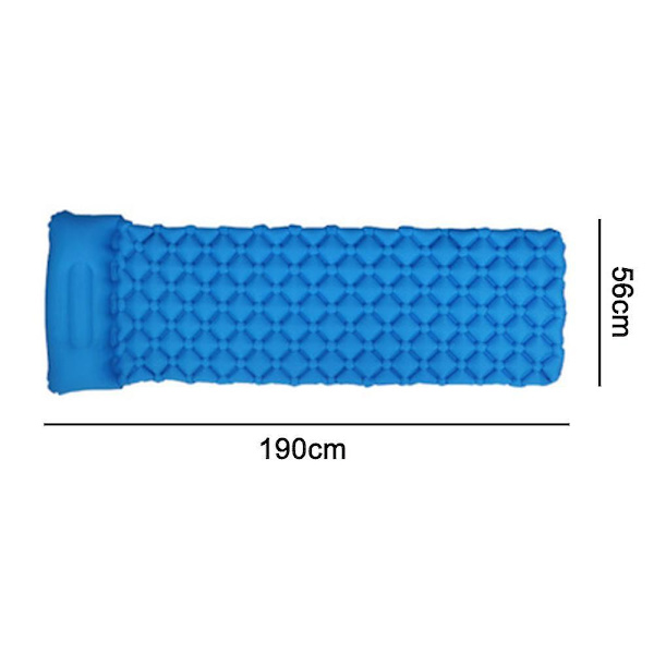 Ultralight-makuupussi sisäänrakennetulla tyynyllä, ilmatäytteinen retkeilypatja blue