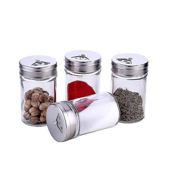 4 Pcs Spice Jars With Swivel Lid For Storing Salt Pepper Herbs