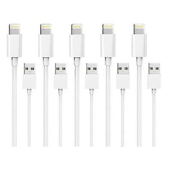 5 Pack 1m Lightning Oplader Iphone 14/13/12/11/ Xs/max/x/8/7/6