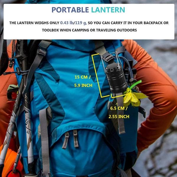 2 x Bærbar LED Campinglanterne med Foldbar Krog, Teltlamper