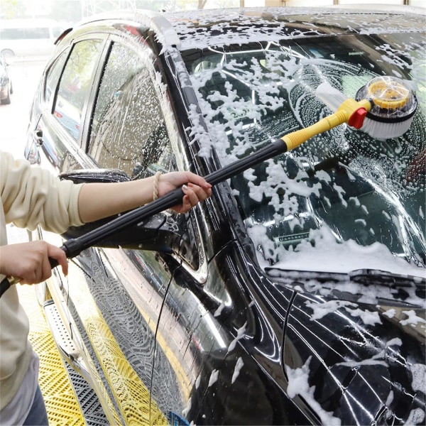 Autoroterande infällbar biltvättborste, biltvättborste med långt handtag, biltvättmopp skummar automatiskt biltvättsats 1 Set