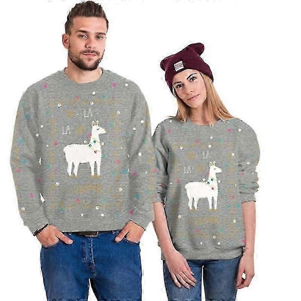 Festlige jule-T-shirts - Langærmet pullover til kvinder og mænd SB102-017 XXL