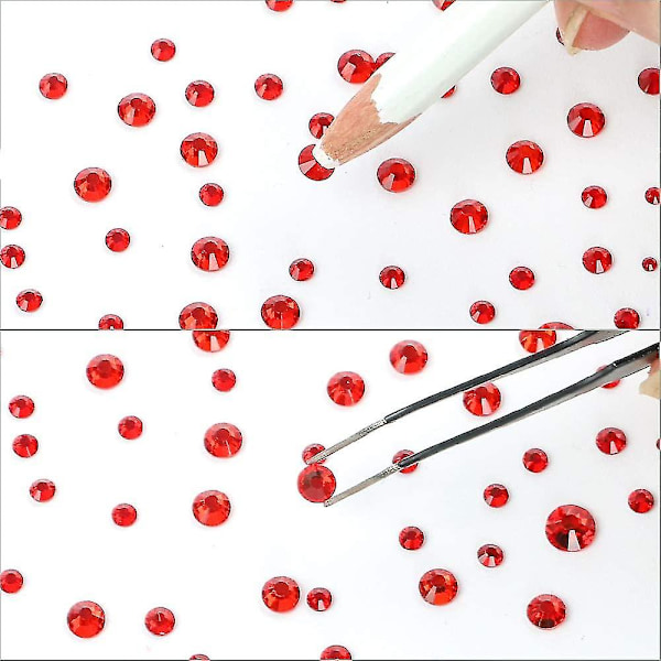 5040 kpl punaisia ​​timantteja 5 sekoitettua kokoa Crystal Flatback -timantteja askarteluun