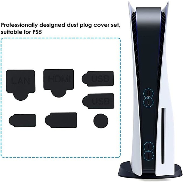 Støvprop-dækselssæt til PS5-grænsefladekonsoladaptere Beskyttende hætte 6PCS