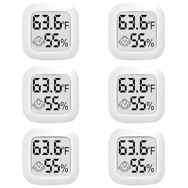 6-pakning Mini Digitalt Termometer Hygrometer Innendørs LCD-Skjerm