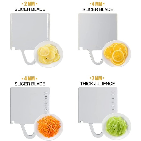 Mandolin Slicer for Kjøkken og Grønnsakshakker, Justerbar Tykkelse Trygg Julienne & Slicer Mat, Grønnsakshakker for Frukt/potet/agurk/løk/meg