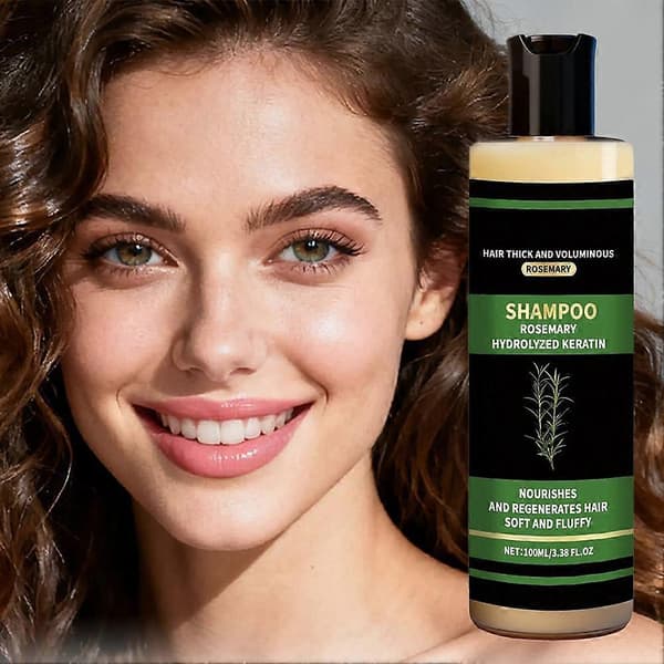 Hår Tykt og Voluminøst Rosmarin Sjampo Hydrolysert Keratin W9E2 green 100ml