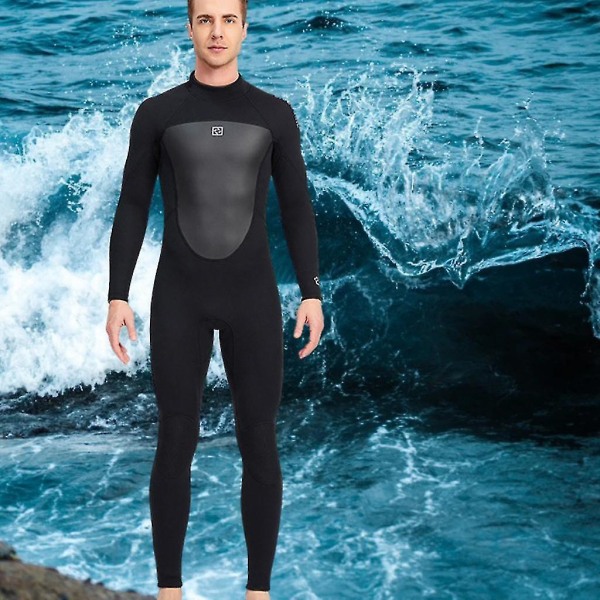 Havenmat Premium 3mm märkäpuku Thermal Back Zip Scuba Swimsuit Xxl Mies musta