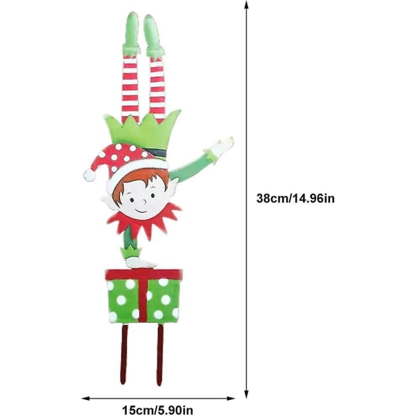 Jouluhaltijan puutarhakeppi, joulupihan koriste, jouluinen metallihaltijan puutarhakeppi, joulupihan kyltit, joulukoriste Christmas Elf 2