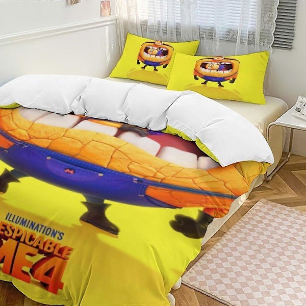 x337 Despicable Me 3-delat Sängklädesset Varmt Och Bekvämt Mjukt Påslakanset med 1 Påslakan Och 2 Örngott för Sovrum b3 135x200cm 53x78in