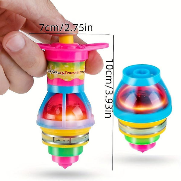 4-pack Gyro Light Up Spinner Tops - Snurrande lysande leksakspartygåva för pojkar och flickor - Födelsedagspresent till barn och roliga strumppresent