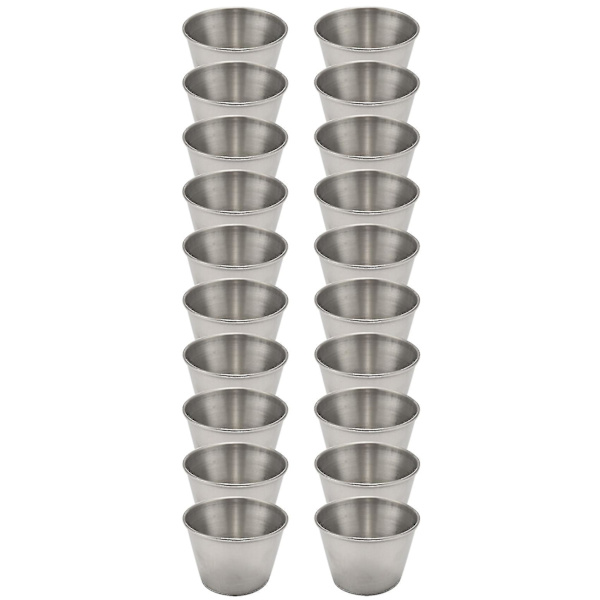 20 stk. rustfrit stålsaucekopper, dyppesaucekop, individuelle krydderikopper, portionskopper til en