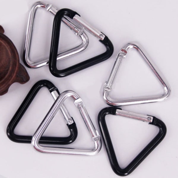 Farfi 5st bärbar multifunktionell triangelspänne Snap aluminiumlegering karbinhake för utomhusbruk Black