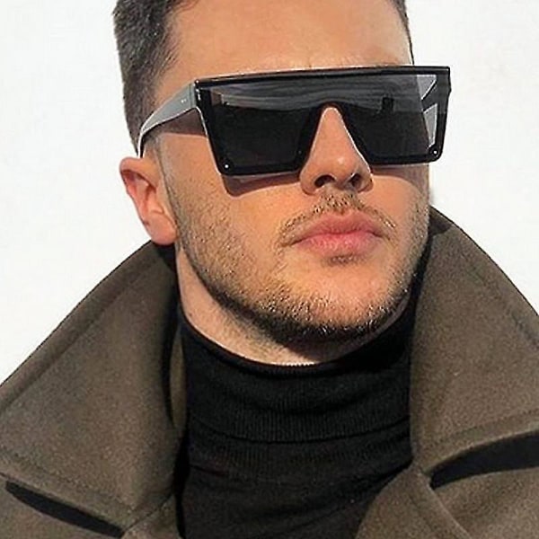Retro firkantede solbriller med flad top