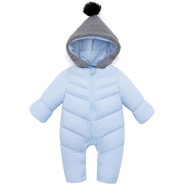 One Piece Klær Yttertøy Vinterjakke med Hette Jumpsuit Varm Jumpsuit for 0-18 Måneder Baby Gutter Jenter XL Blue