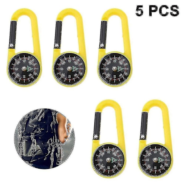 5 st plastkompassklämmor, campingtillbehör