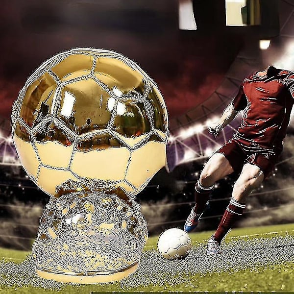 2022 Golden Ball Trophy Fotbollsfinal Målskytt Modell Resin Fotbollskupa Fan Collection Souvenir Fotbollsskor Form Trofé(25cm