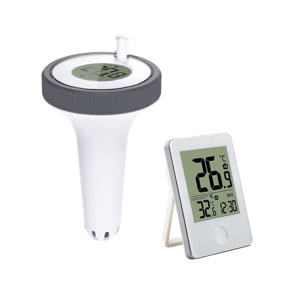 Pooltermometer Digital wifi-termometer med digital pooltermometer, LCD-skärm, Ipx7 flytande termometer för pool, damm White