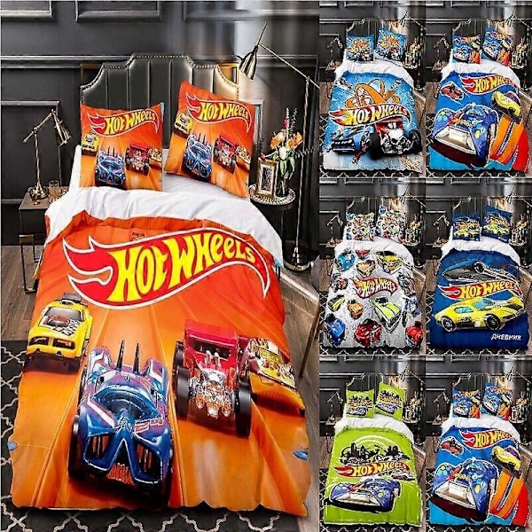v5010 Sängkläder Hot Wheels Sängset Påslakan Örngott Presenter Sängkläder IU5010 135x200cm 53x78in