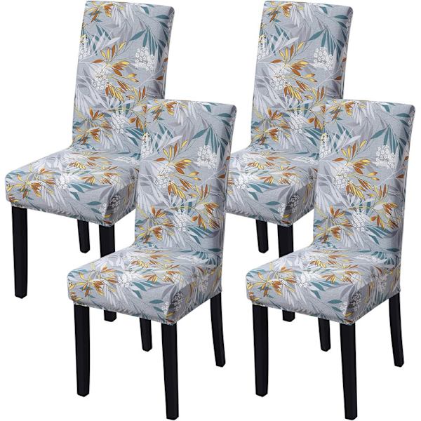4-pakning julestoltrekk stretch avtagbart vaskbart spisestue bladmønster1 Leaf Pattern1 Leaf Pattern1 4