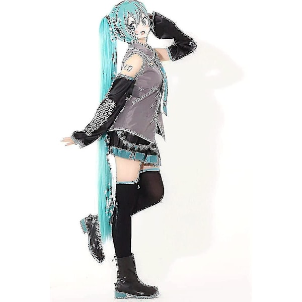 6 kpl/setti Hatsune Miku Cosplay-asu Naisten esityspuku Fancy Dress Comic-puvut Yhtenäinen Halloween-juhla XL