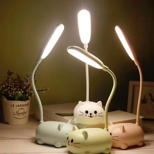 Søt Grønn Mini Katt Nattelys, USB Oppladbar, Foldbar for Barnerom GRØNN gRÖN gRÖN