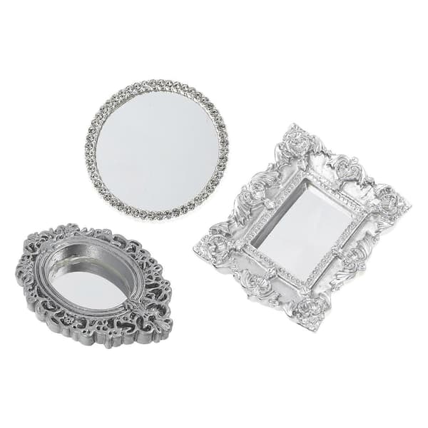 Speil Mini Harpiksdekorasjon for 3 stk miniatyrhusmodeller