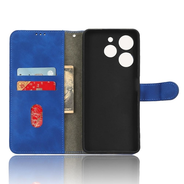 För Tecno Spark 10 Pro Skin-touch läder folio fodral plånbok stativ magnetiskt skyddande telefonfodral Blue Transsion Tecno Spark 10 Pro