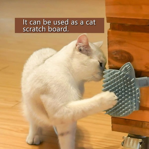 Kissan itsehoitava kampaharja, silikoninen kissan kulmahierontaharja, kissan seinänurkka itsehoitaja hierontatyökalu Blue Small Model