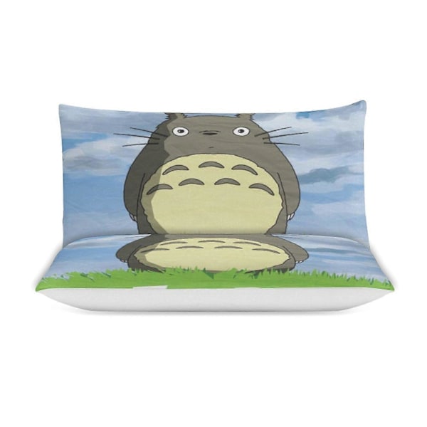 x384 Min granne Totoro Påslakan Mikrofiber Sängkläder Set 3D-tryckt Lättvikt 3-delars Täcke Set, 1 Påslakan och 2 Örngott för Ki 135x200cm 53x78in