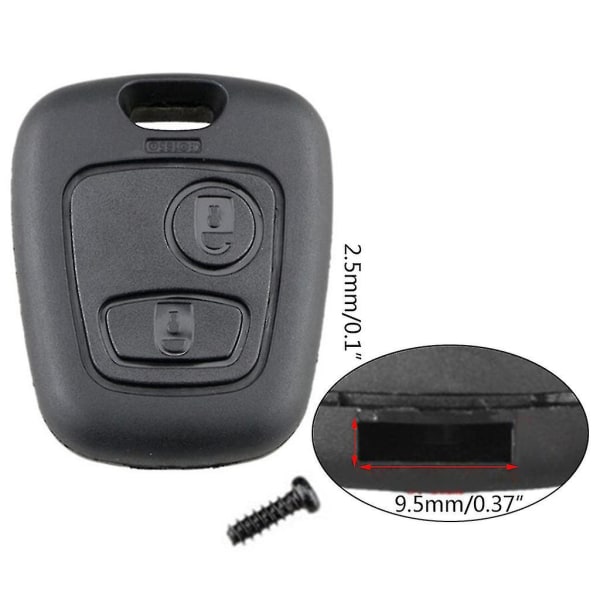 2 knappers nøkkelskall bilnøkkelskall erstatning for Citroen C1 C2 C3 C4 Xsara