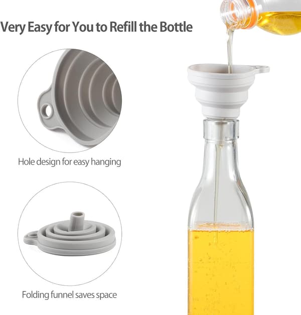 500 ml glas olivenoliedispenser med 100 ml sprayflaske, glasflaske til grillning af olivenolie, oliesprøjte