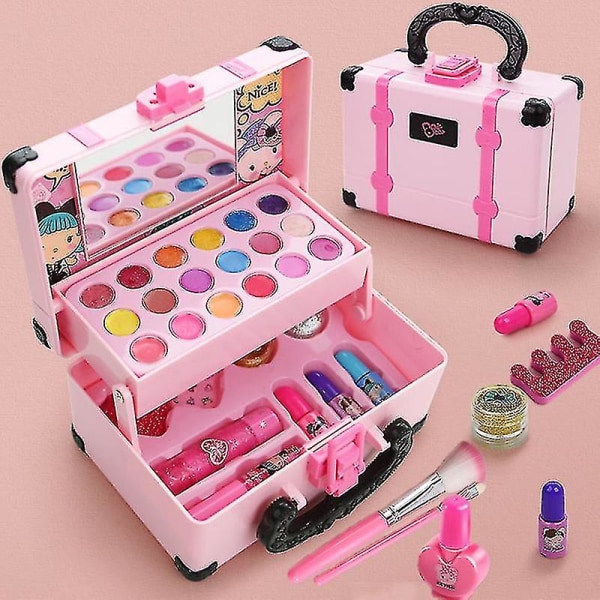 1 set Kids Makeup Kit för flickor Säker kosmetika leksaker Set kosmetika leksaker