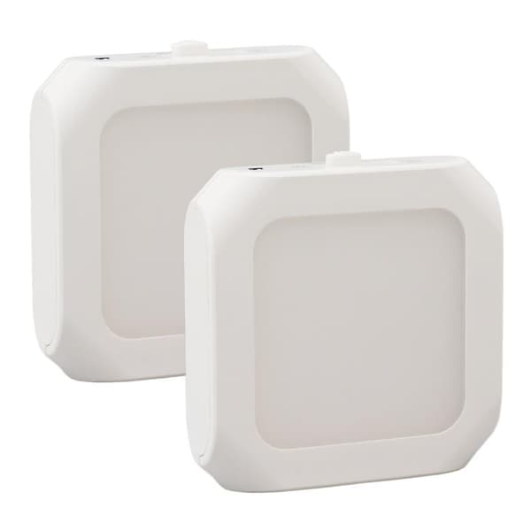 2 Pcs Motion Sensor LED Night Light Plug in Dimmable Nightlight with Auto Dusk Sensor 110-220V Warm Lighting EU Plug