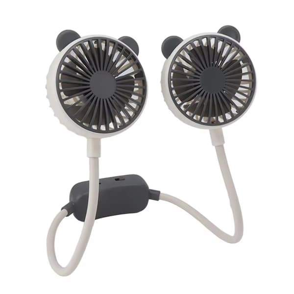 Bærbar Dobbelt-Halsventilator USB Genopladelig Håndfri Ventilator