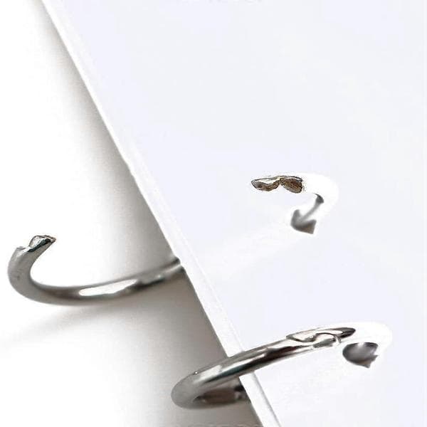 12 stk Sølv Bokringer, 3 Hulls Metall Løsbladsringer, Ring Snap Split Hengsel
