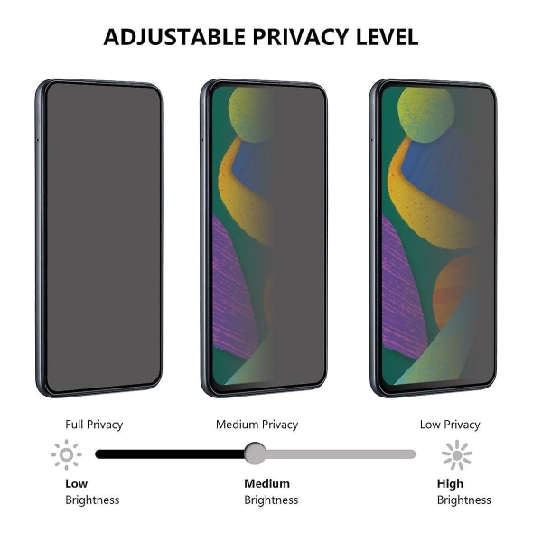 Privacy Tempered Glass Näytönsuoja Samsung Galaxy A14 5G/A14 4G , Täysi peittävä Anti-peep S