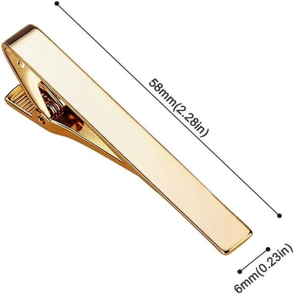 3-pack men's tie clips, long models, square edge tie clips, tie clips silver gold black, wedding tie