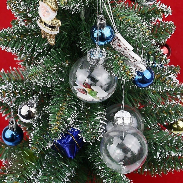 Gjennomsiktige plastpyntballer, 5-pak fyllbare julepyntballer, DIY-pyntballer, gjennomsiktige fyllbare baubles håndverk