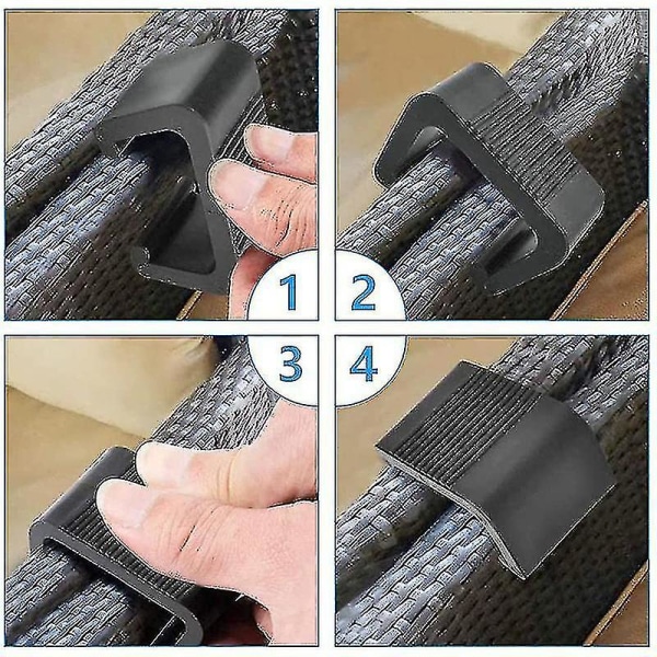 Rattan møbelklips Multipurpose Wicker Sofa Connector Feste Durable Outdoor Rattan Stol Klemme Card Slot  4.3cm   pack Of 8