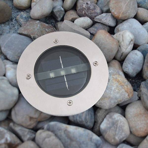 3W pyöreä LED-aurinkoenergialla toimiva upotettava valaisin IP67 vedenpitävä uima-altaan koriste upotettu lamppu terassi maisema maahan upotettava valonheitin